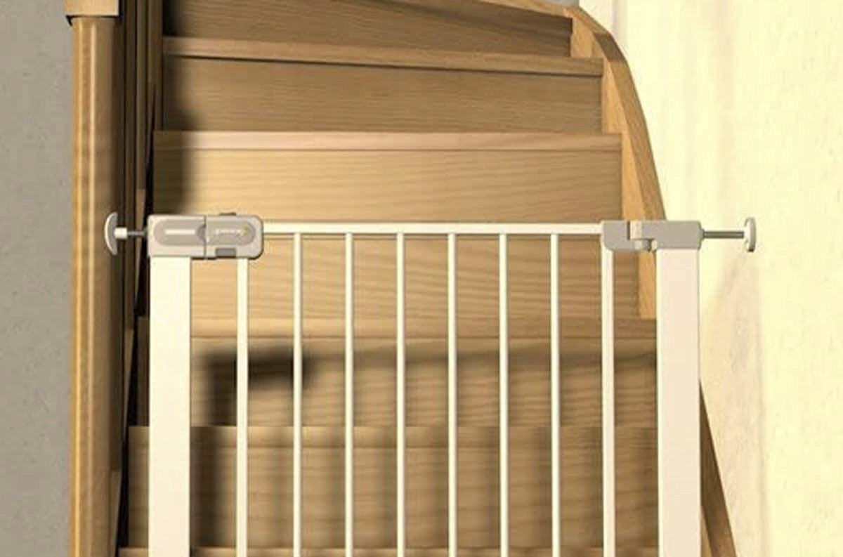 SAFETY 1ST śruba mocująca bramkę ochronną do poręczy i balustrad 1 sztuka, biały adapter do schodów