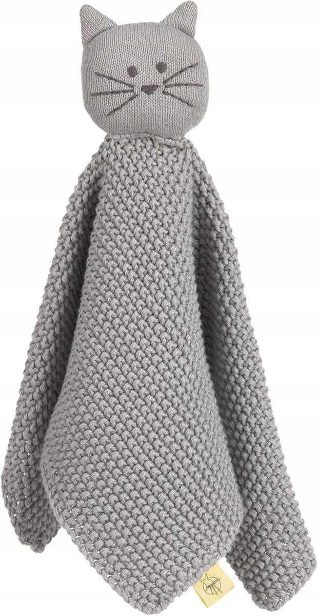 LASSIG Little Chums pletená přikrývka plyšová kočka 26 cm