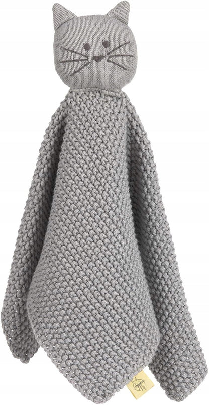 LASSIG Little Chums pletená přikrývka plyšová kočka 26 cm