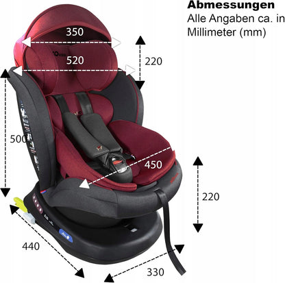 XOMAX S64 autós gyerekülés 360°-ban forgatható gr 0/1/2/3 ISOFIX