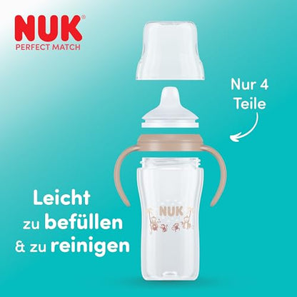 NUK Perfect Match kubek treningowy 260 ml 6m+ z antypoślizgowymi uchwytami i systemem przeciw wyciekaniu