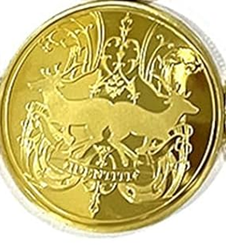 BRADOC Hada de los Dientes moneda metálica dorada para poner bajo la almohada 4 cm JELENIE