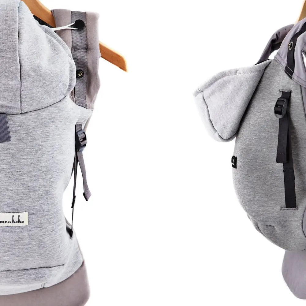 LOVE RADIUS nosidełko ergonomiczne z kapturem HOODIE CARRIER, szare, ergonomiczne nosidło dla dziecka