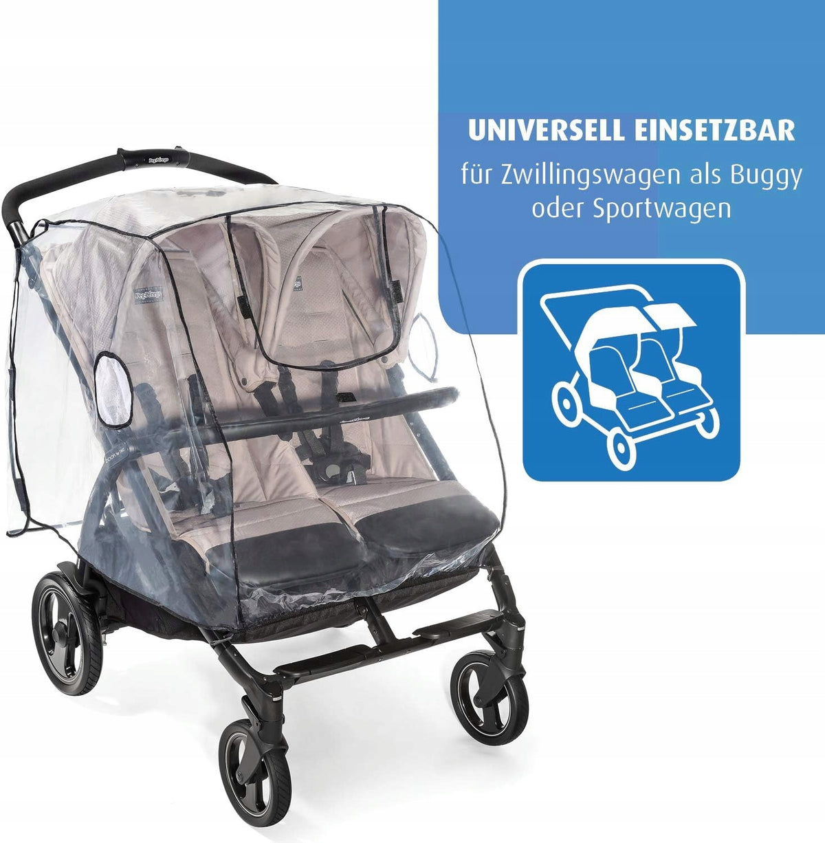 REER regenhoes voor tweelingkinderwagens