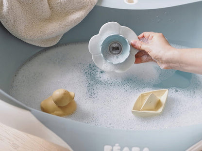 BEABA Lotus cyfrowy termometr 2w1 do kąpieli i pokoju do pomiaru temperatury wody i otoczenia