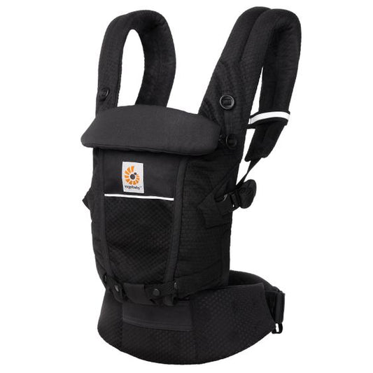 ERGOBABY ADAPT SoftFlex MESH nosidełko ergonomiczne 3,2-20kg czarne, przewiewna tkanina SoftFlex Mesh