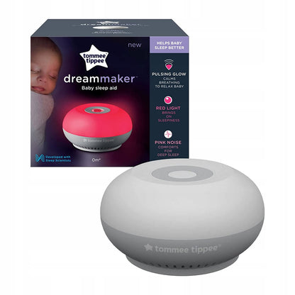 TOMMEE TIPPEE DreamMaker lampka nocna z czujnikiem, szara lampka dla niemowląt 0+ z czerwonym światłem i dźwiękiem