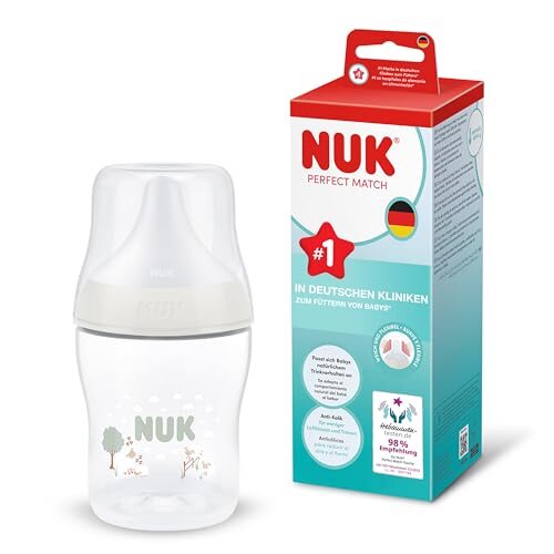 NUK Perfect Match butelka antykolkowa 150 ml od 0 mies. Owieczki, butelka do karmienia z systemem antykolkowym