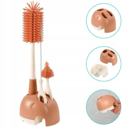 VICLOON 3 in 1 spazzole in silicone per la pulizia di biberon, tettarelle e cannucce 32cm
