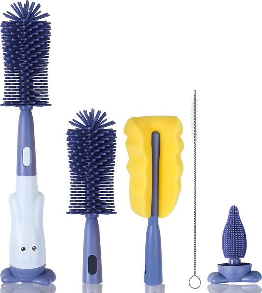 ABIRDON 3-in-1 siliconen borstels voor het reinigen van flessen, fopspenen en rietjes 28cm