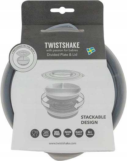 TWISTSHAKE mata CLICK MAT szara silikonowa mata do talerzyka dla dzieci, 23,5 x 38 cm
