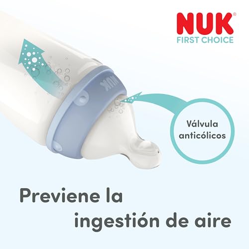 NUK First Choice smoczki do butelek M 2 szt. 3+ smoczek silikonowy z zaworem antykolkowym