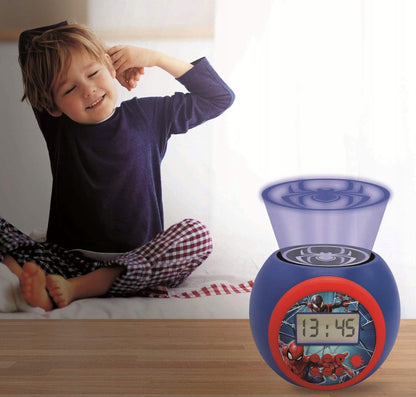 LEXIBOOK Spiderman projektor 3 farby a budík s LCD displejom