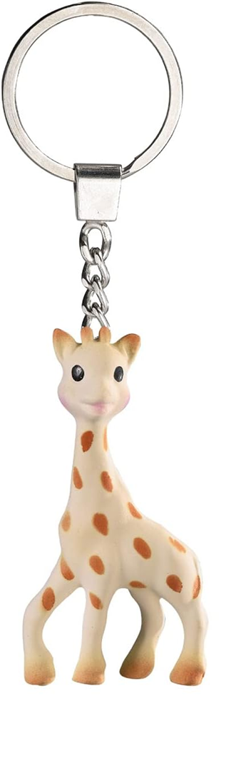 SOPHIE DE GIRAF natuurlijke bijtring SO PURE 18CM + sleutelhanger