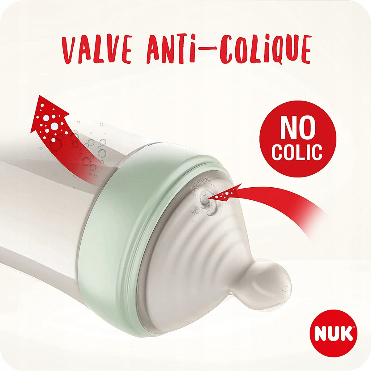 NUK Nature Sense zestaw butelek 260,150ml +smoczek z zaworem anti-colic i smoczkiem silikonowym