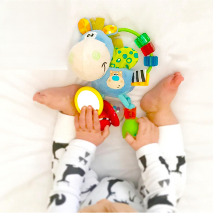 PLAYGRO Clip Clop αισθητηριακό παιχνίδι με κουδουνίστρα, καθρέφτη, λαβή