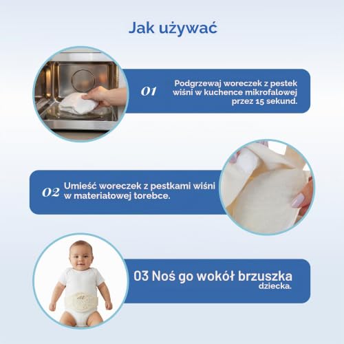 BABYJEM warmtekussenband met kersenpitten wit