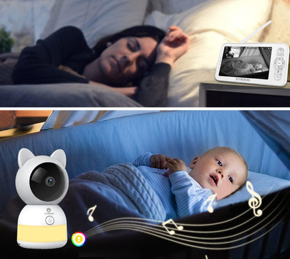 EYRIZON elektronische nanny met afstandsbediening 5" 2K HD + app