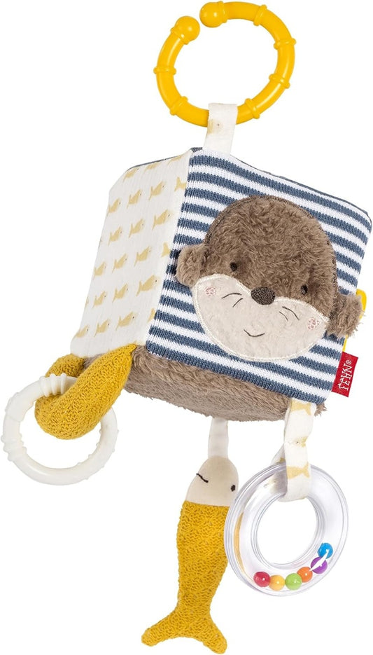 FEHN pluchen hanger voor kinderwagen, wieg, autostoeltje 10 x 10 cm OTTER THEO