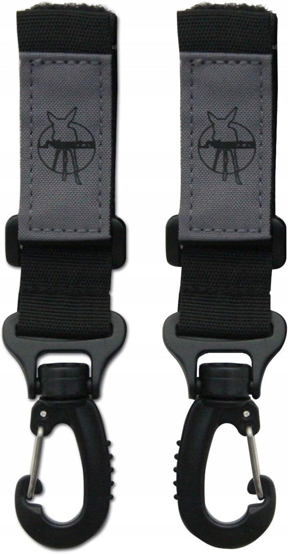 LASSIG Casual Label uchwyty do mocowania torby na ramie wózka 2 sztuki, czarne, regulowane z rzepami