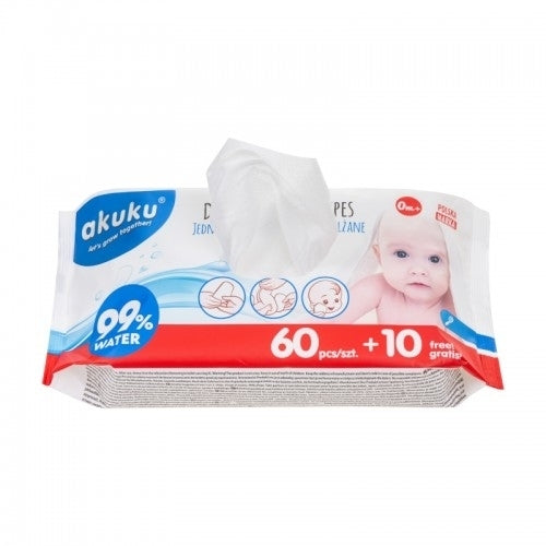 AKUKU vlhčené ubrousky s vodou x70