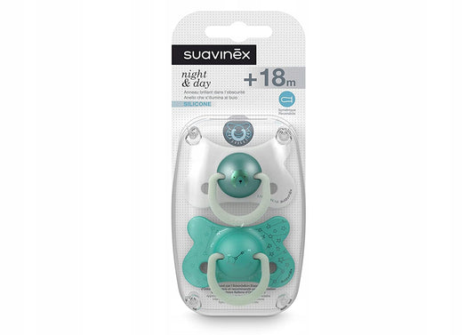 SUAVINEX cumlík Day&Night x2 silikón 18m+ SVETIACI