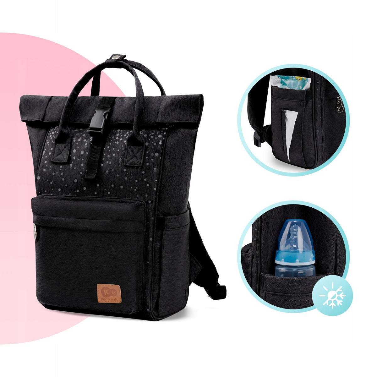 KINDERKRAFT MOONPACK CONFETTI mochila para pañales y accesorios