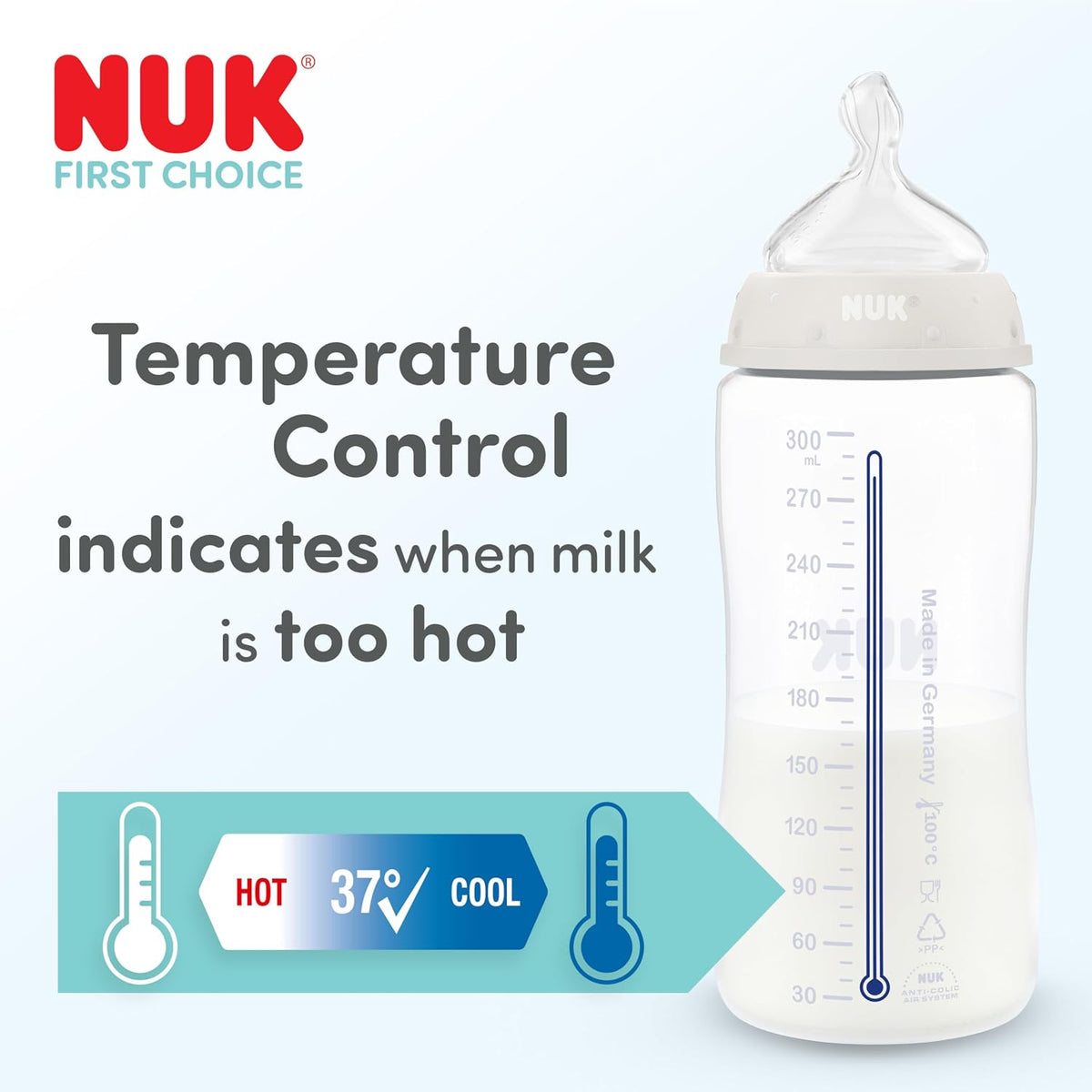 NUK First Choice Perfect Start zestaw butelek 0-6m 8 elementów, butelka antykolkowa z Temperature Control