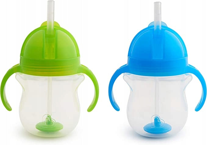 MUNCHKIN Tip&Sip vaso antigoteo 6m+ 207ml pajita ponderada x2