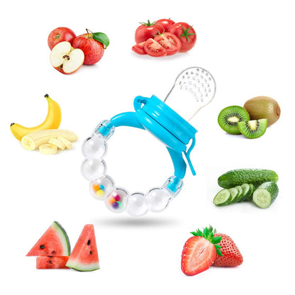 KOSHINE set includes fruit feeder x2, nipples x5, spoon with container x1, pacifier clip x1