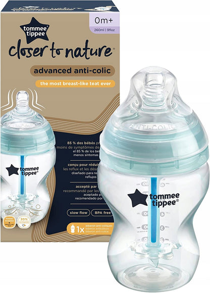 TOMMEE TIPPEE butelka advanced anti-colic 260ml 0+ antykolkowa butelka z miękkim smoczkiem BPA free