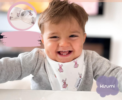 KISUMI set comforter, slabbetje en pluchen rammelaar KONIJN