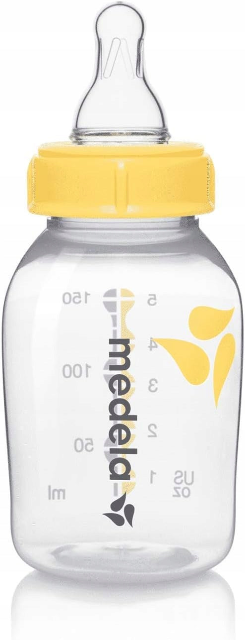 MEDELA butelka 150 ml + smoczek SLOW FLOW, żółta butelka dla niemowląt 0+ z wolnym przepływem