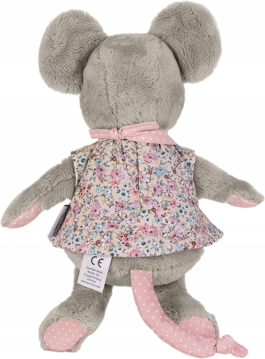 STERNTALER Mysz Mabel PRZYTULANKA z grzechotką 25 cm "N - szaro-różowa myszka przytulanka dla niemowląt