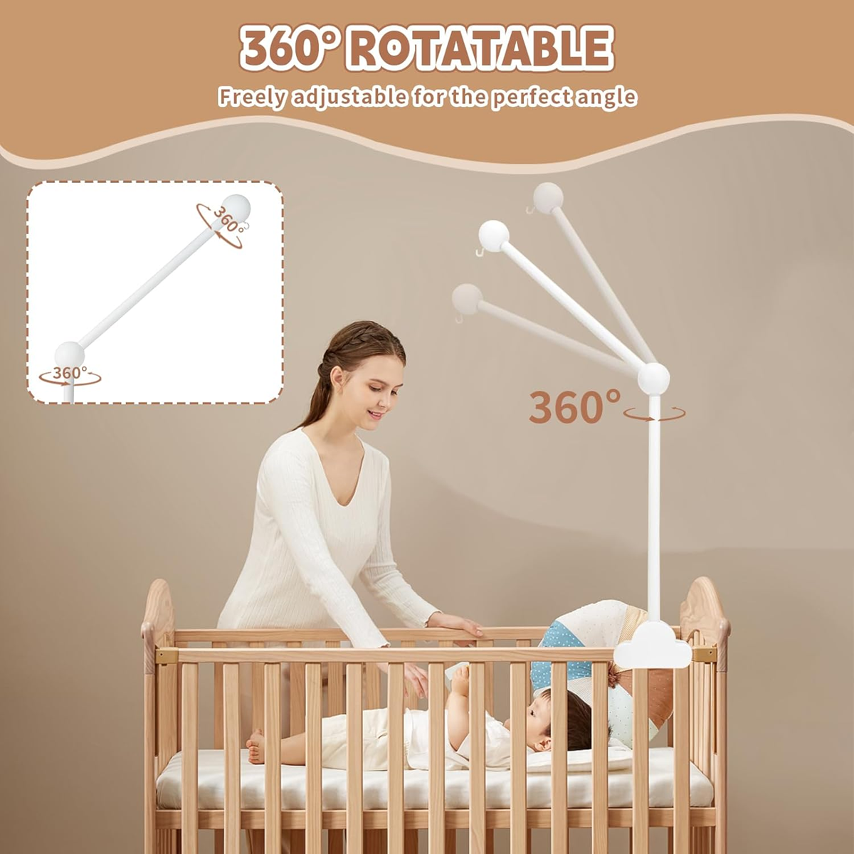 Hölzerne Kinderwagenkette zum Kinderbett