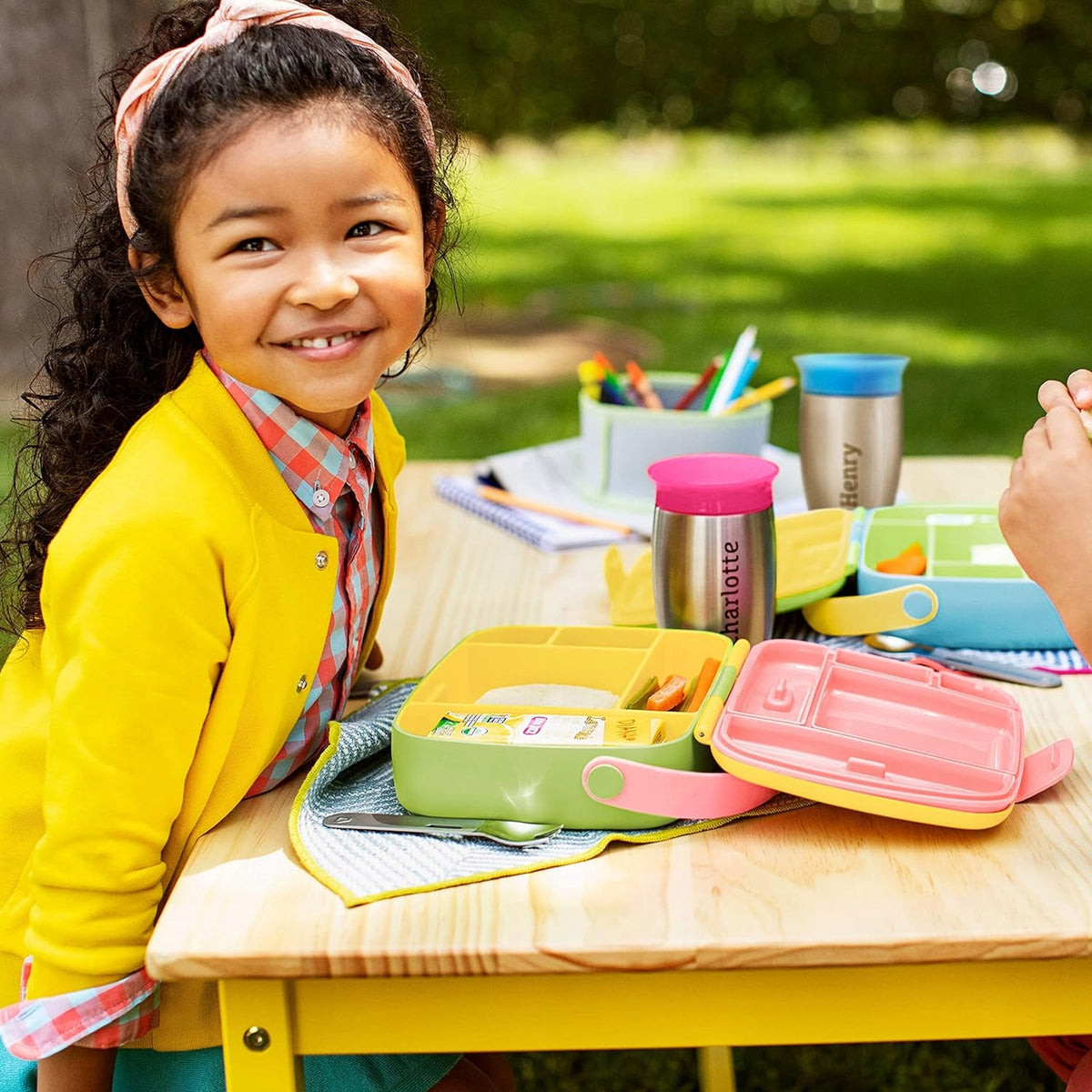 MUNCHKIN Bento Box lunch box + cutlery, 5 compartments
