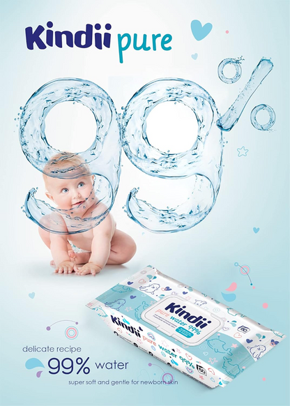 KINDII Pure Water 99 vlhčené ubrousky s vodou x60