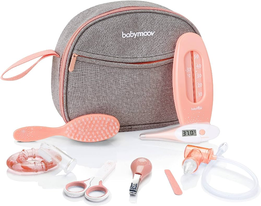BABYMOOV ZESTAW DO PIELĘGNACJI + kosmetyczka – zestaw akcesoriów do pielęgnacji niemowląt z termometrem i szczotką