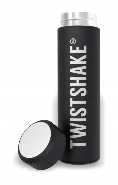 TWISTSHAKE HOT OR COLD termos ze stali nierdzewnej 420 ml czarny, izolowany termos z pokrywką