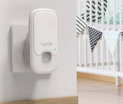 HUBBLE Listen Glow niania elektroniczna audio DECT, biało-szary monitor z funkcją audio do pokoju dziecka