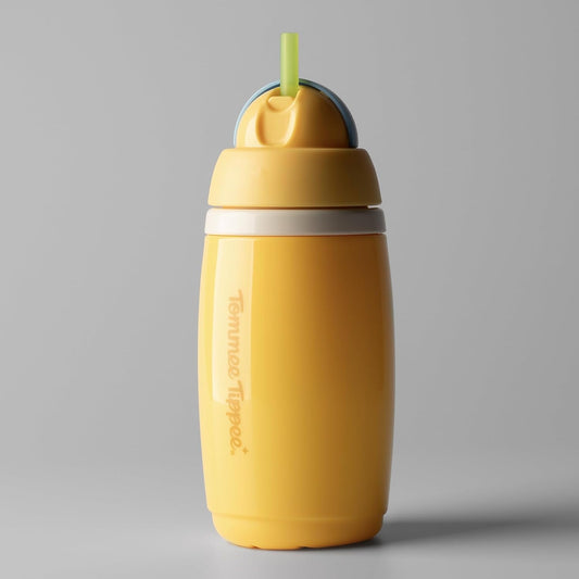 TOMMEE TIPPEE Active Straw Cup kubek bidon ze słomką 266 ml 12 m+ żółto-niebieski