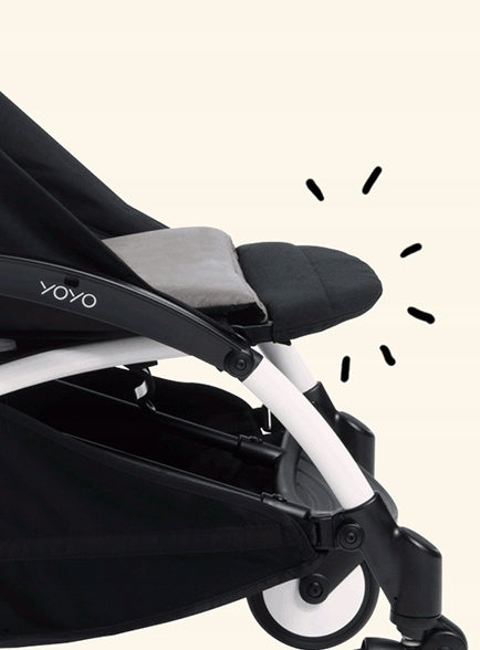 BABYZEN podnóżek do wózka Yoyo, Yoyo +, Yoyo 2 czarny, wygodny, regulowany podnóżek do wózka