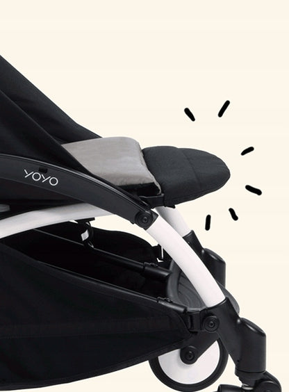 BABYZEN podnóżek do wózka Yoyo, Yoyo +, Yoyo 2 czarny, wygodny, regulowany podnóżek do wózka