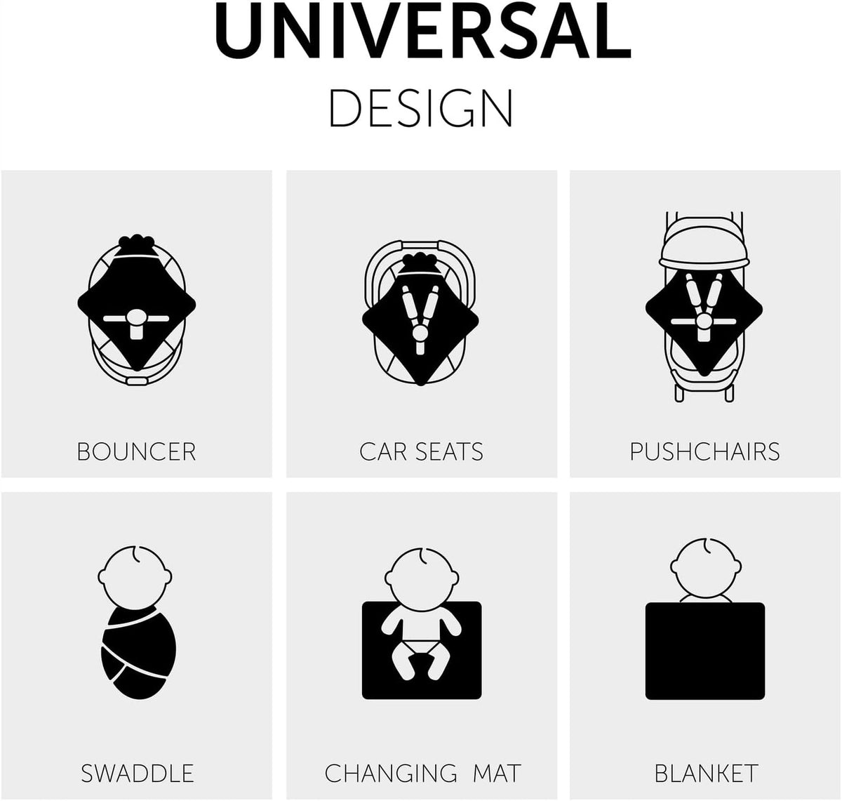HAUCK SNUGGLE N DREAM Wickeltuch für Kinderwagen und Babyschale