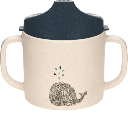 LASSIG Gobelet Sippy Little Water Whale avec bec 150 ml 6 m+