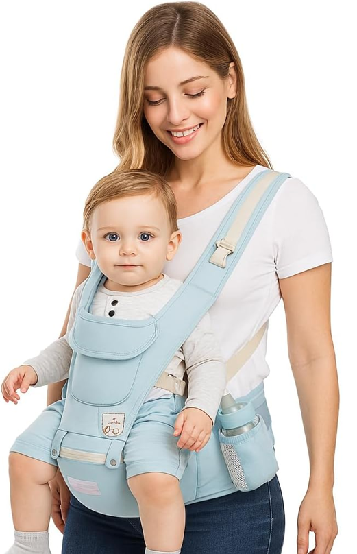 Portabebés ergonómico con cinturón lumbar 4 en 1
