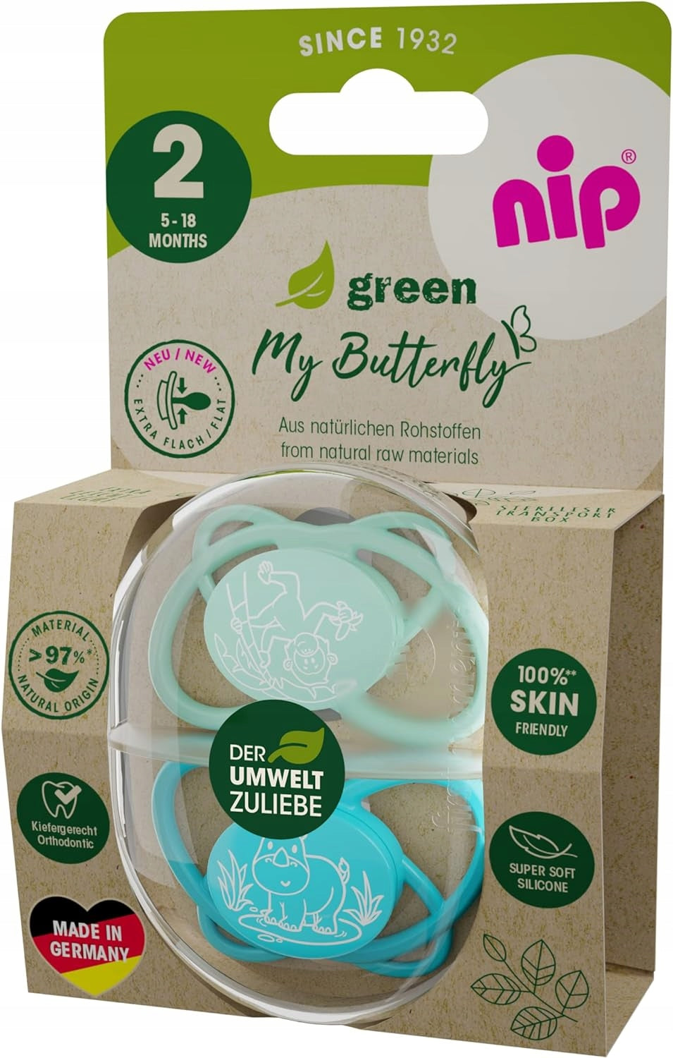 nip My Butterfly GREEN smoczek uspokajający x2