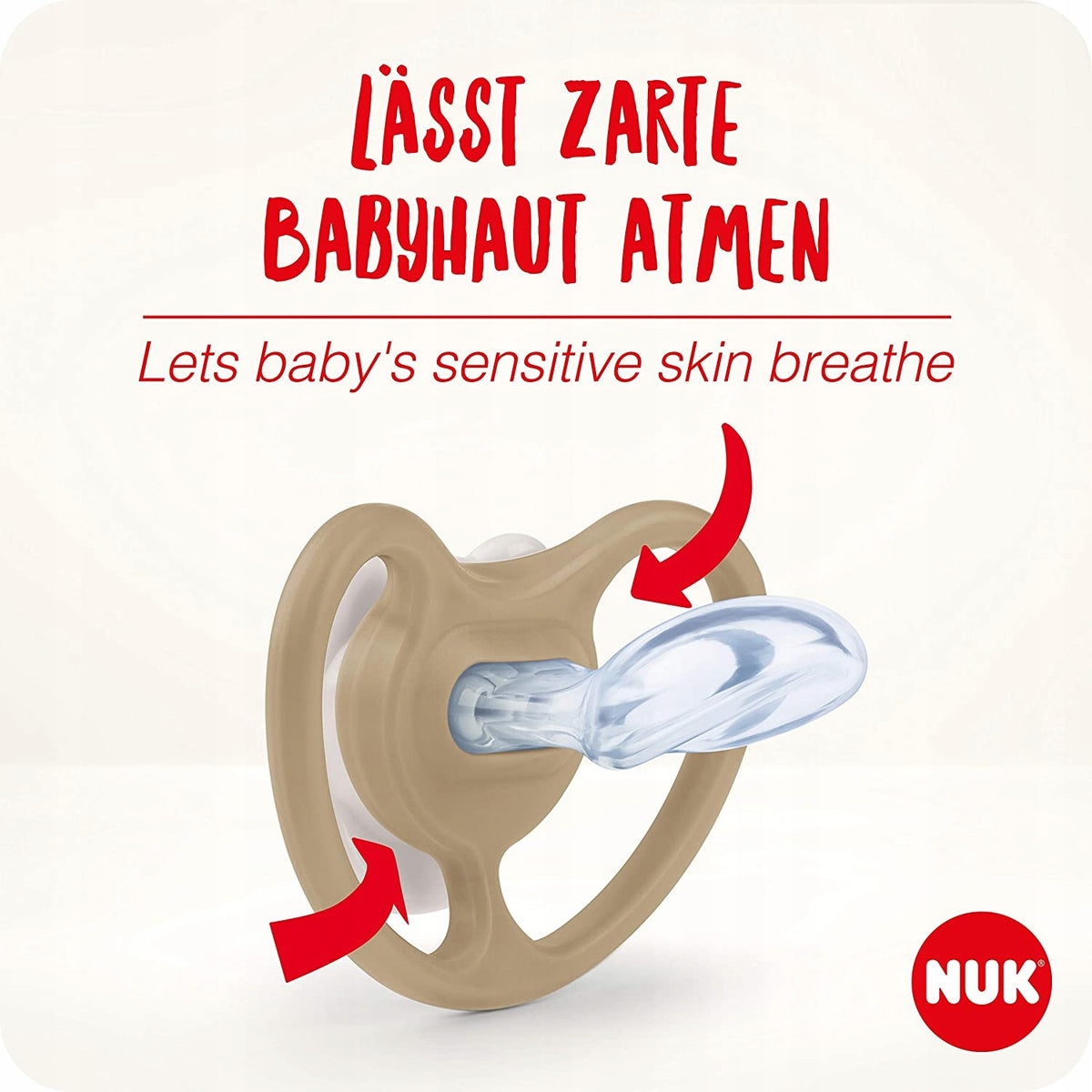 NUK Space smoczek uspokajający silikon x2 0-6msc +box, oddychający dla wrażliwej skóry niemowlęcia