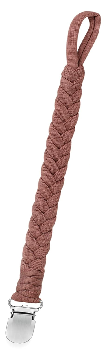 ANNHAO katoenen speenkoord met clip 22 cm BRUIN