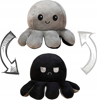 TeeTurtle omkeerbare dubbelzijdige knuffeloctopus 8 x 18 cm